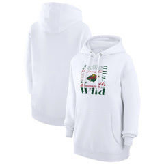 Minnesota Wild G-III 4Her by Carl Banks Women's Collage Team Graphic Tri-Blend Fleece Pullover Hoodie White