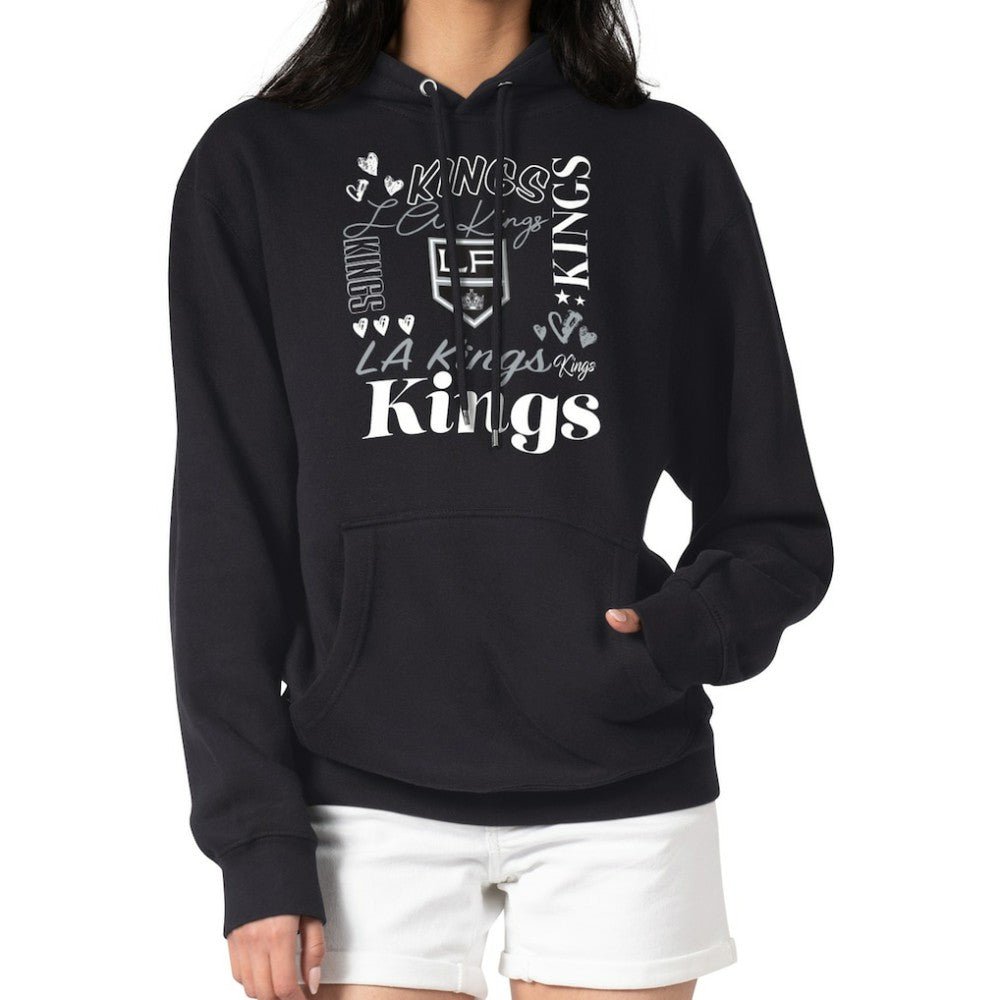 Los Angeles Kings G-III 4Her by Carl Banks Women's Collage Team Graphic Tri-Blend Fleece Pullover Hoodie Black