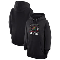 Minnesota Wild G-III 4Her by Carl Banks Women's Collage Team Graphic Tri-Blend Fleece Pullover Hoodie Black