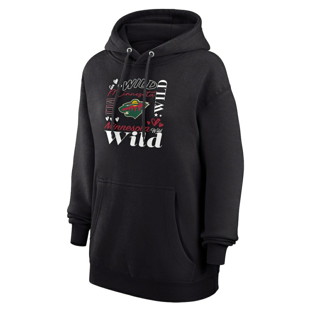 Minnesota Wild G-III 4Her by Carl Banks Women's Collage Team Graphic Tri-Blend Fleece Pullover Hoodie Black