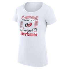 Carolina Hurricanes G-III 4Her by Carl Banks Women's Super-Slim Fit Lightweight Collage Team Graphic T-Shirt White