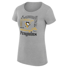 Pittsburgh Penguins G-III 4Her by Carl Banks Women's Super-Slim Fit Lightweight Collage Team Graphic T-Shirt Heather Gray