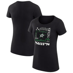 Dallas Stars G-III 4Her by Carl Banks Women's Super-Slim Fit Lightweight Collage Team Graphic T-Shirt Black