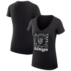 Los Angeles Kings G-III 4Her by Carl Banks Women's Super-Slim Fit Lightweight Collage Team Graphic T-Shirt Black