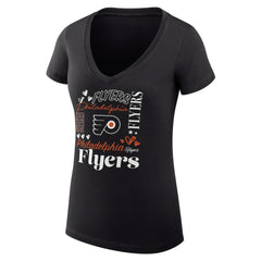 Philadelphia Flyers G-III 4Her by Carl Banks Women's Super-Slim Fit Lightweight Collage Team Graphic T-Shirt Black