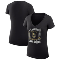 Vegas Golden Knights G-III 4Her by Carl Banks Women's Super-Slim Fit Lightweight Collage Team Graphic T-Shirt Black