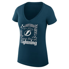 Tampa Bay Lightning G-III 4Her by Carl Banks Women's Super-Slim Fit Lightweight Collage Team Graphic T-Shirt Blue