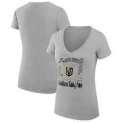 Vegas Golden Knights G-III 4Her by Carl Banks Women's Super-Slim Fit Lightweight Collage Team Graphic T-Shirt Heather Gray
