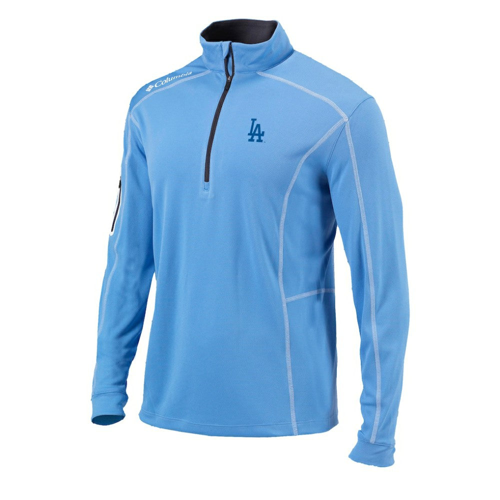 Los Angeles Dodgers Cooperstown Collection Omni-Wick Shotgun Quarter-Zip Top - Light Blue | Columbia