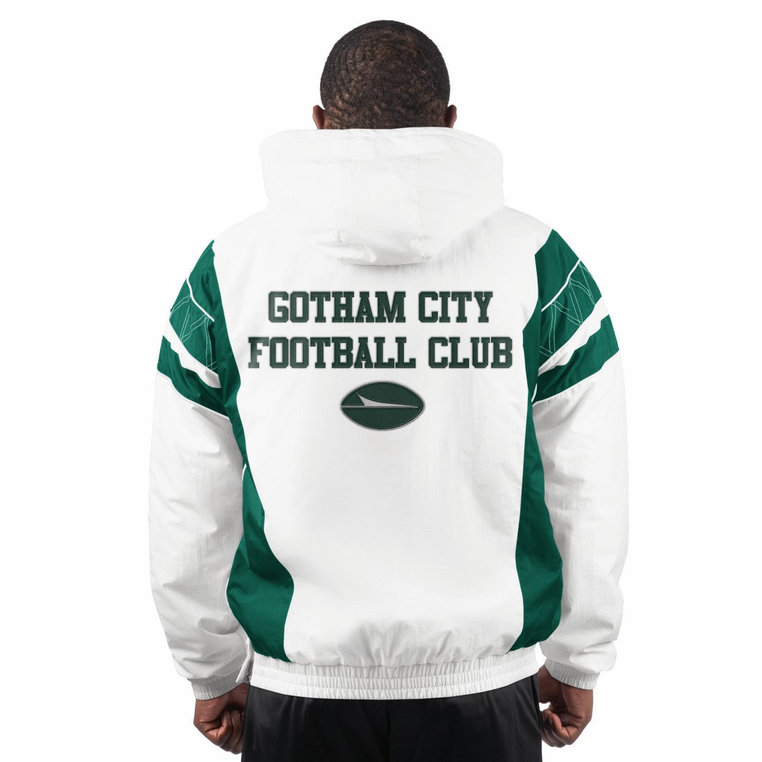 New York Jets Starter Gotham City Half-Zip Hoodie Jacket - White outlet