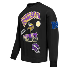 Minnesota Vikings Pro Standard Turn It Up Drop Shoulder Pullover Sweatshirt - Black for sale