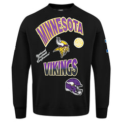 Minnesota Vikings Pro Standard Turn It Up Drop Shoulder Pullover Sweatshirt - Black for sale