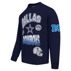 Dallas Cowboys Pro Standard Turn It Up Drop Shoulder Pullover Sweatshirt - Navy outlet