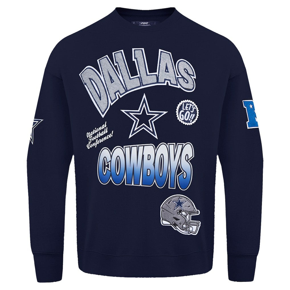 Dallas Cowboys Pro Standard Turn It Up Drop Shoulder Pullover Sweatshirt - Navy outlet