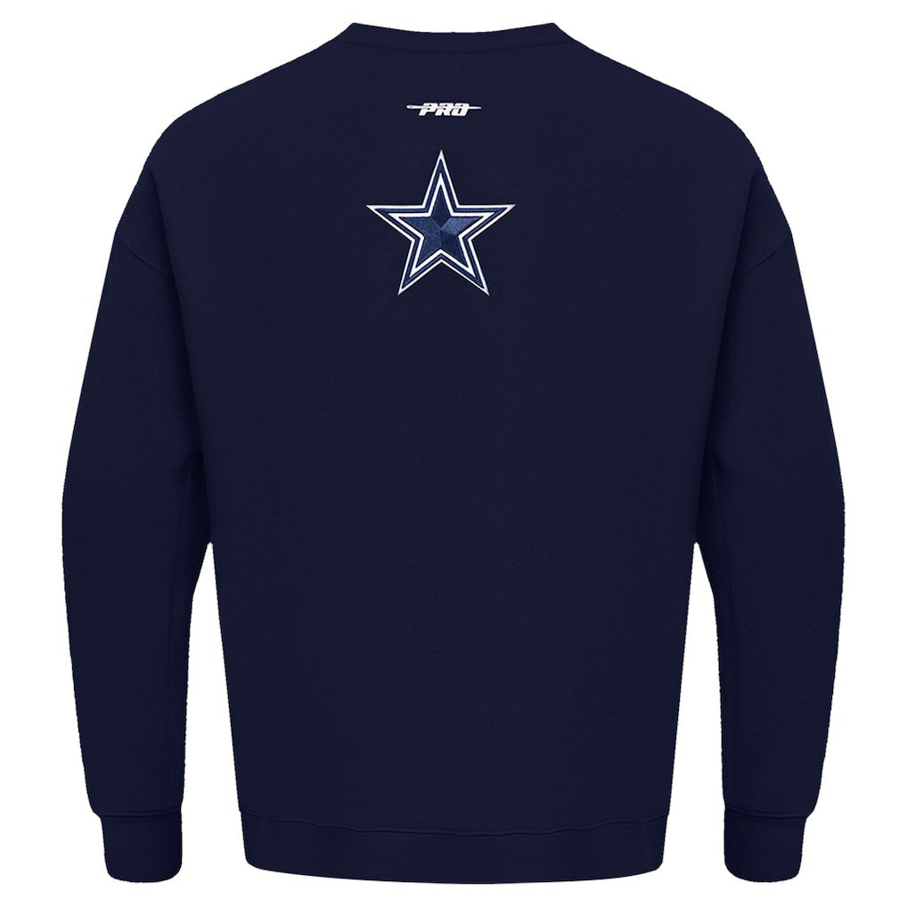 Dallas Cowboys Pro Standard Turn It Up Drop Shoulder Pullover Sweatshirt - Navy outlet