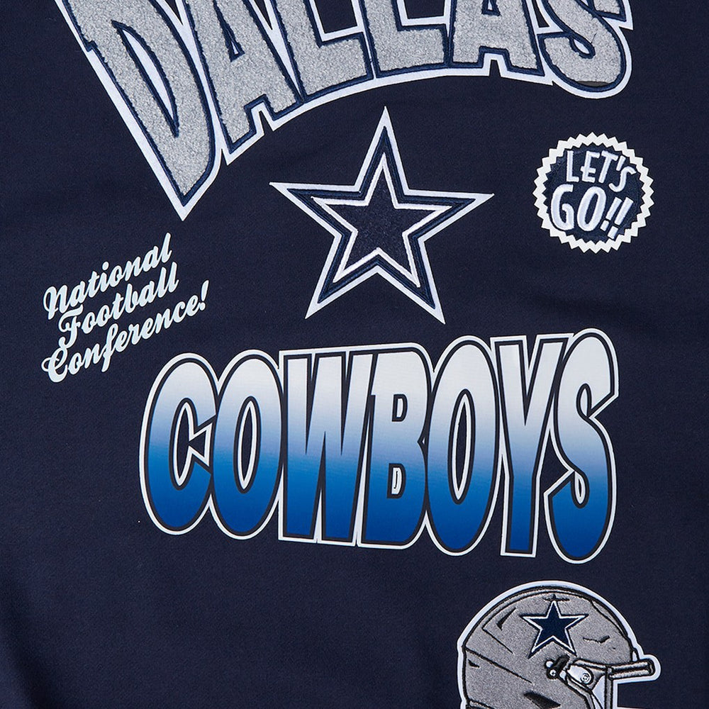Dallas Cowboys Pro Standard Turn It Up Drop Shoulder Pullover Sweatshirt - Navy outlet