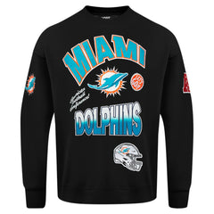 Miami Dolphins Pro Standard Turn It Up Drop Shoulder Pullover Sweatshirt - Black discount