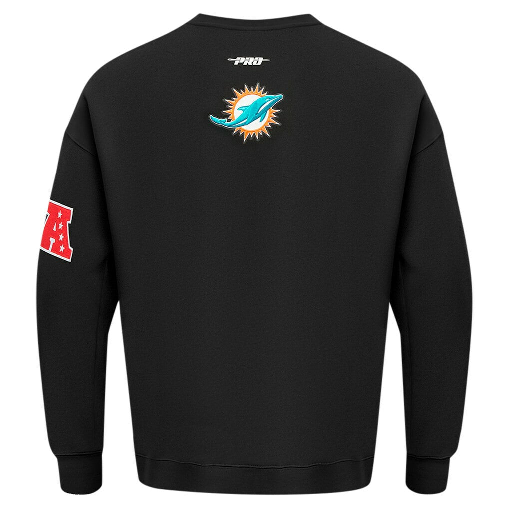 Miami Dolphins Pro Standard Turn It Up Drop Shoulder Pullover Sweatshirt - Black discount