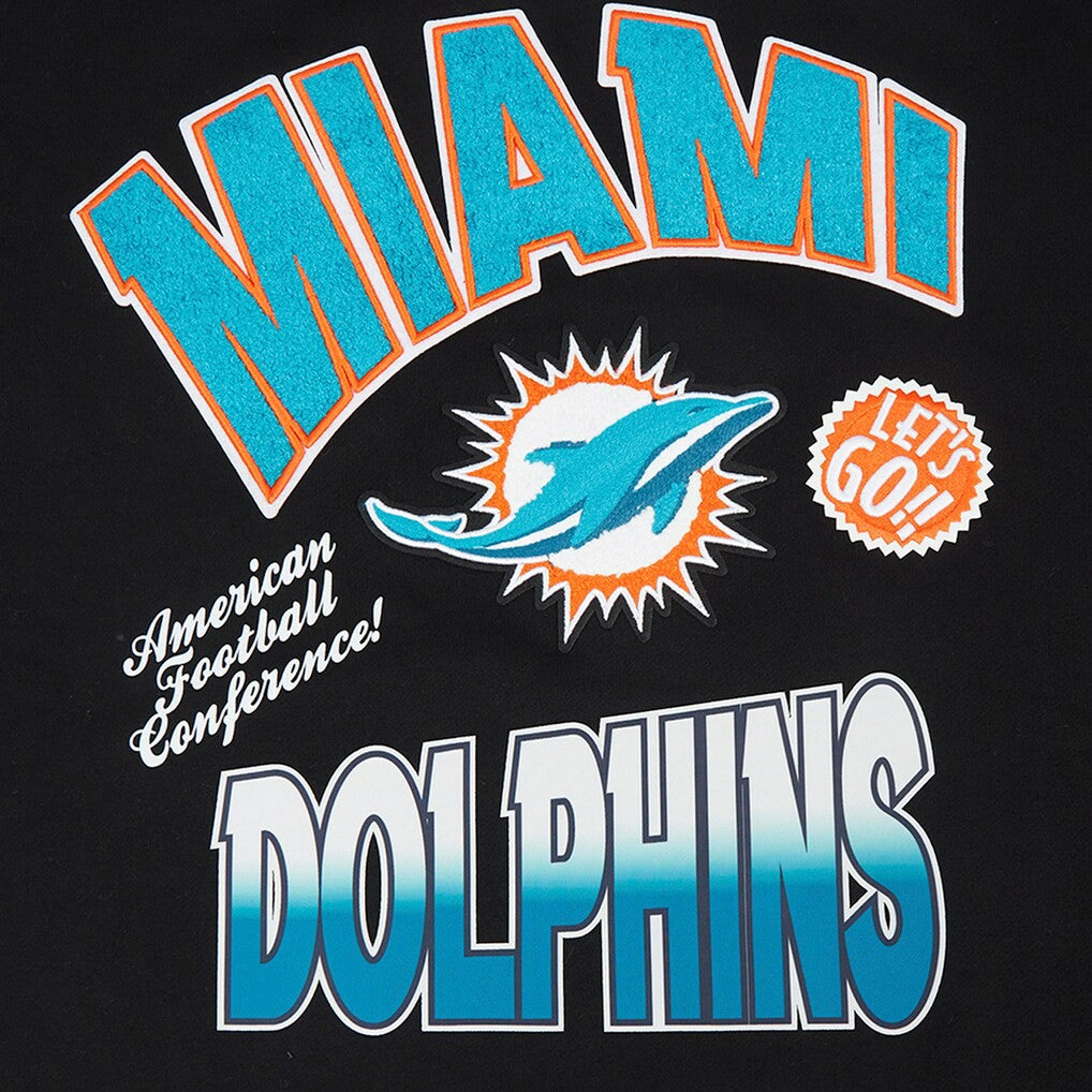 Miami Dolphins Pro Standard Turn It Up Drop Shoulder Pullover Sweatshirt - Black discount