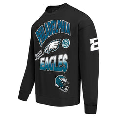 Philadelphia Eagles Pro Standard Turn It Up Drop Shoulder Pullover Sweatshirt - Black for sale