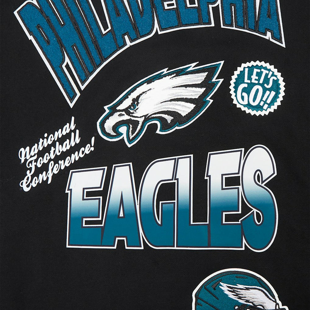 Philadelphia Eagles Pro Standard Turn It Up Drop Shoulder Pullover Sweatshirt - Black for sale