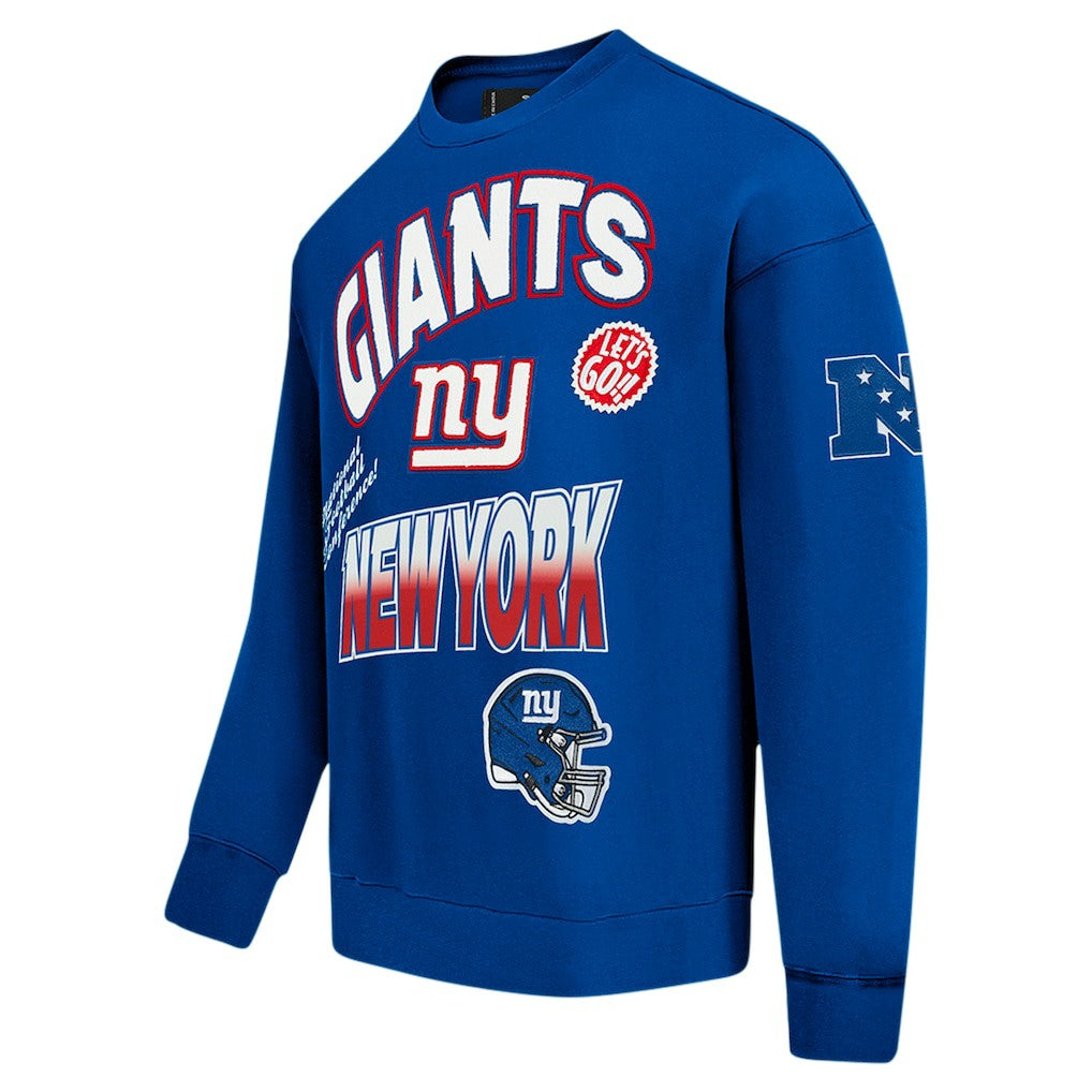 New York Giants Pro Standard Turn It Up Drop Shoulder Pullover Sweatshirt - Royal for sale