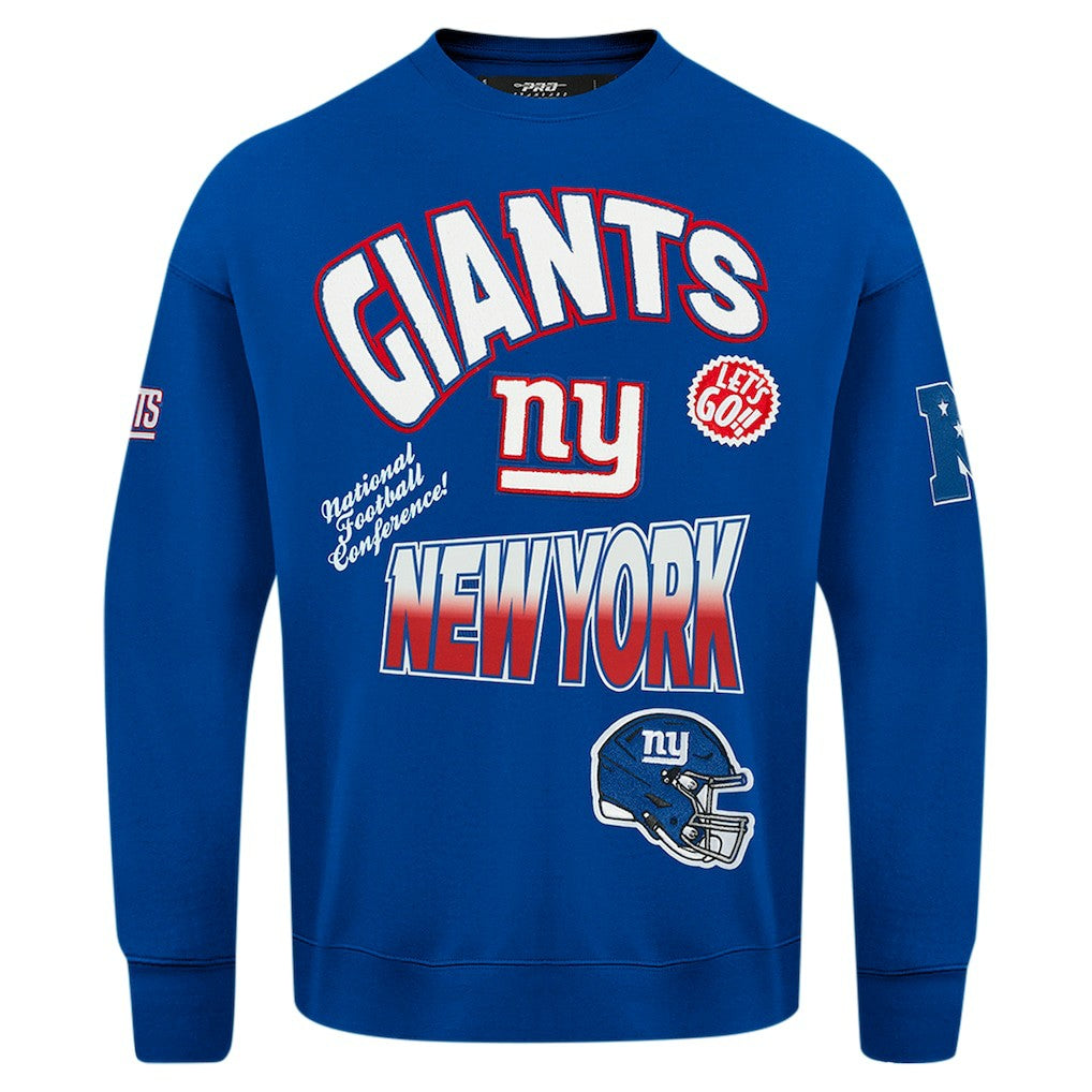 New York Giants Pro Standard Turn It Up Drop Shoulder Pullover Sweatshirt - Royal for sale