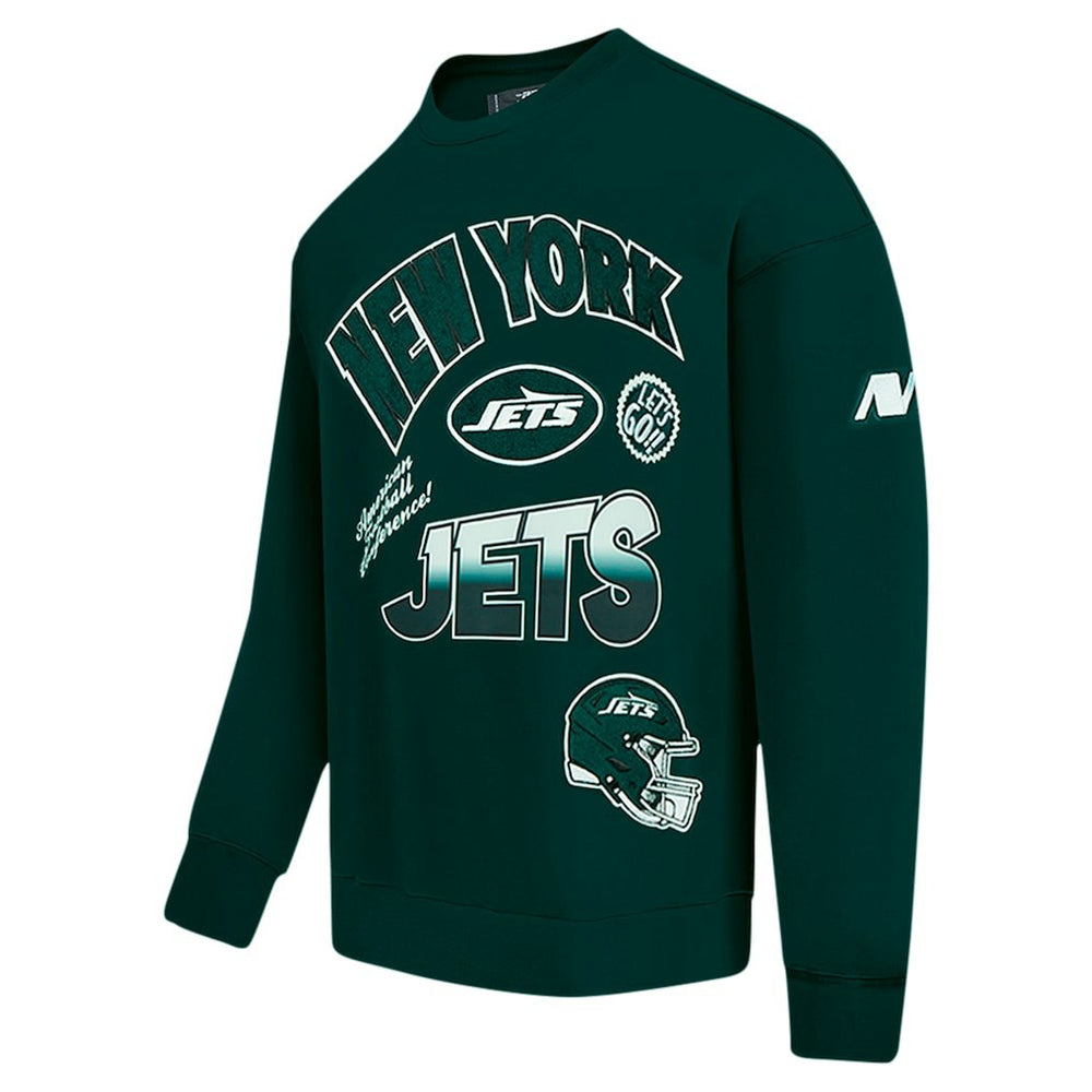 New York Jets Pro Standard Turn It Up Drop Shoulder Pullover Sweatshirt - Green sale