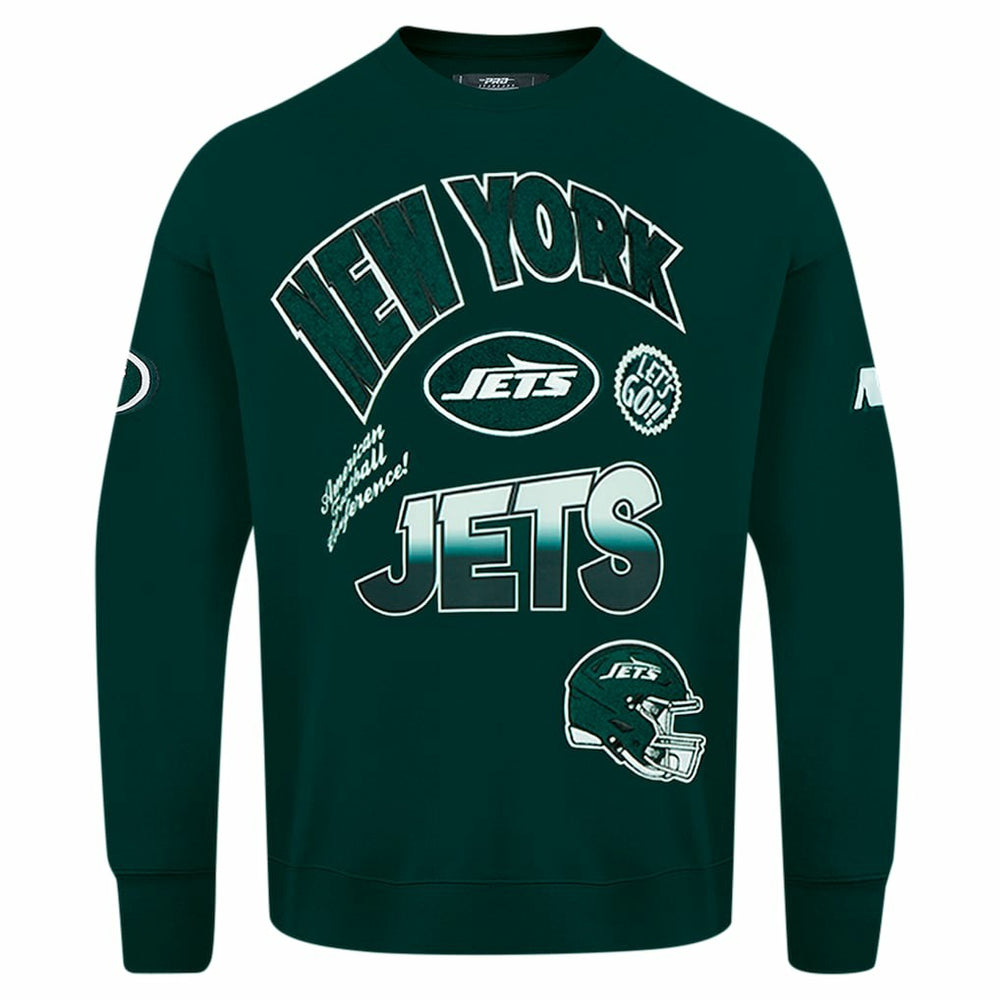New York Jets Pro Standard Turn It Up Drop Shoulder Pullover Sweatshirt - Green sale