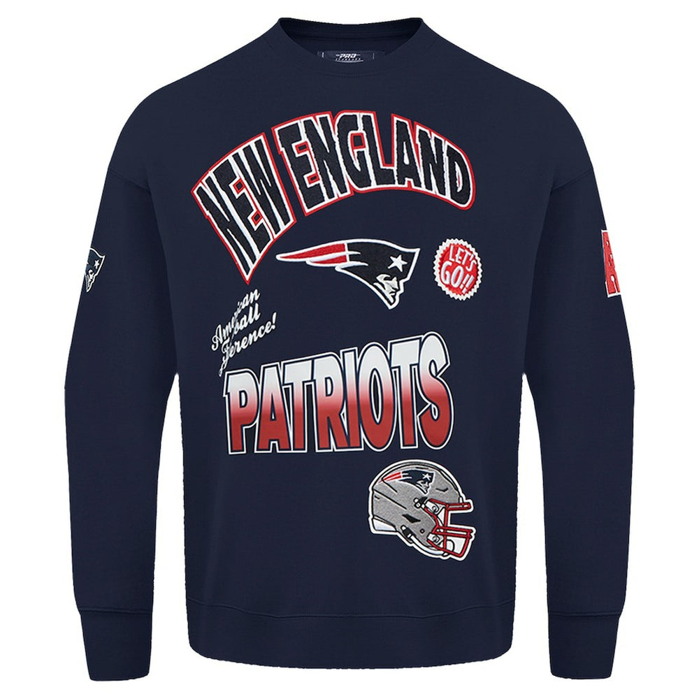 New England Patriots Pro Standard Turn It Up Drop Shoulder Pullover Sweatshirt - Navy on sale