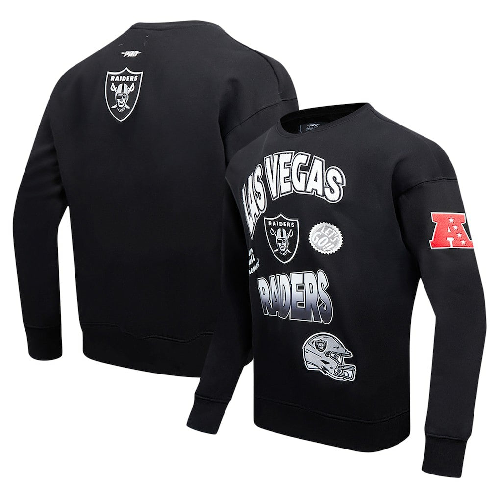 Las Vegas Raiders Pro Standard Turn It Up Drop Shoulder Pullover Sweatshirt - Black sale