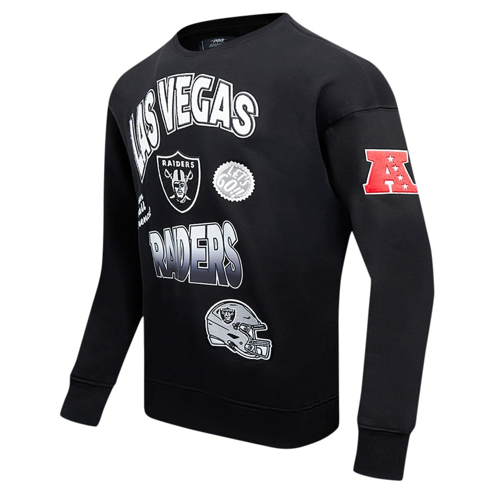 Las Vegas Raiders Pro Standard Turn It Up Drop Shoulder Pullover Sweatshirt - Black sale