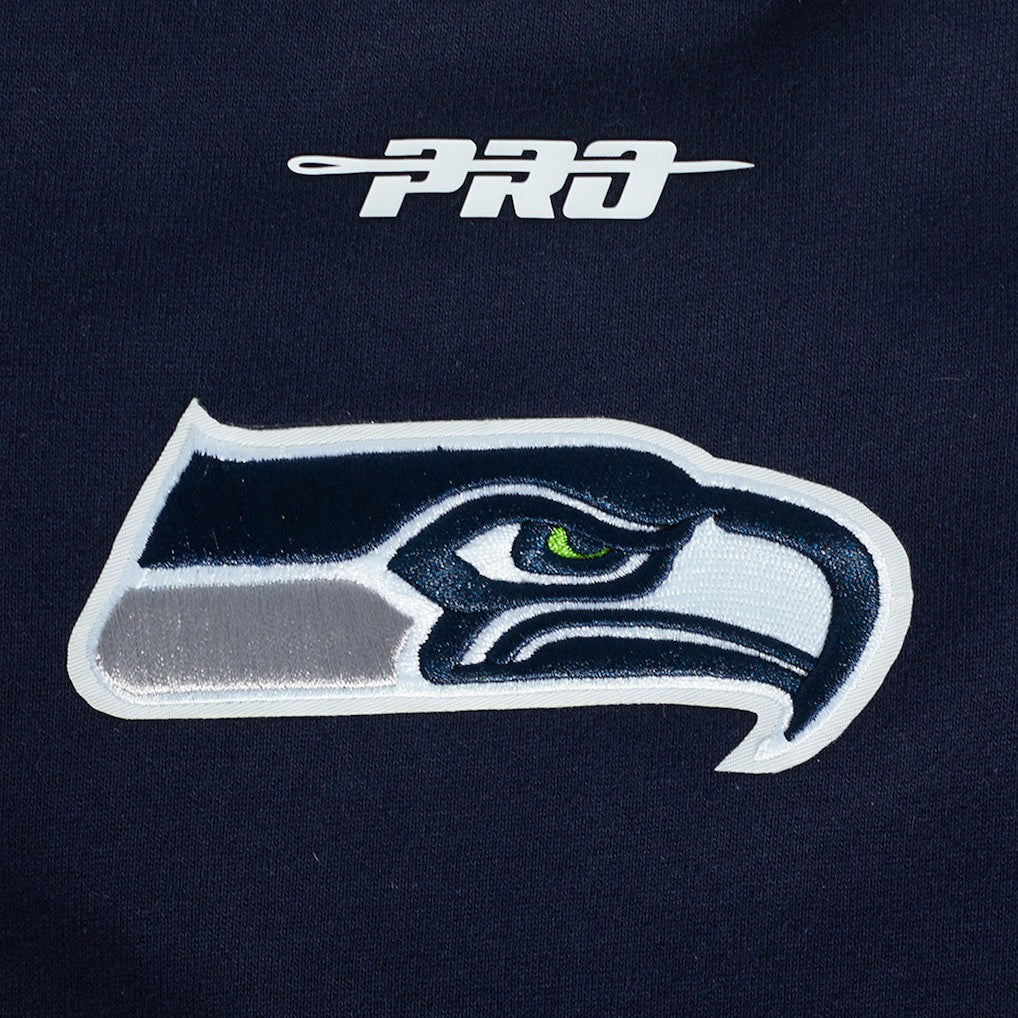 Seattle Seahawks Pro Standard Turn It Up Drop Shoulder Pullover Sweatshirt - College Navy online