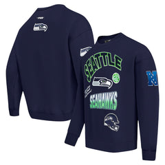 Seattle Seahawks Pro Standard Turn It Up Drop Shoulder Pullover Sweatshirt - College Navy online
