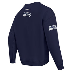 Seattle Seahawks Pro Standard Turn It Up Drop Shoulder Pullover Sweatshirt - College Navy online