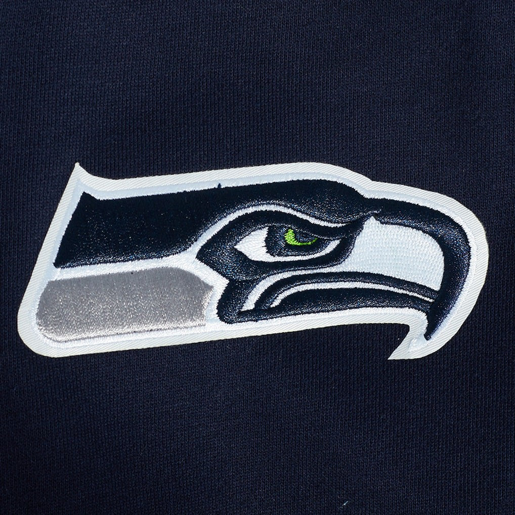 Seattle Seahawks Pro Standard Turn It Up Drop Shoulder Pullover Sweatshirt - College Navy online