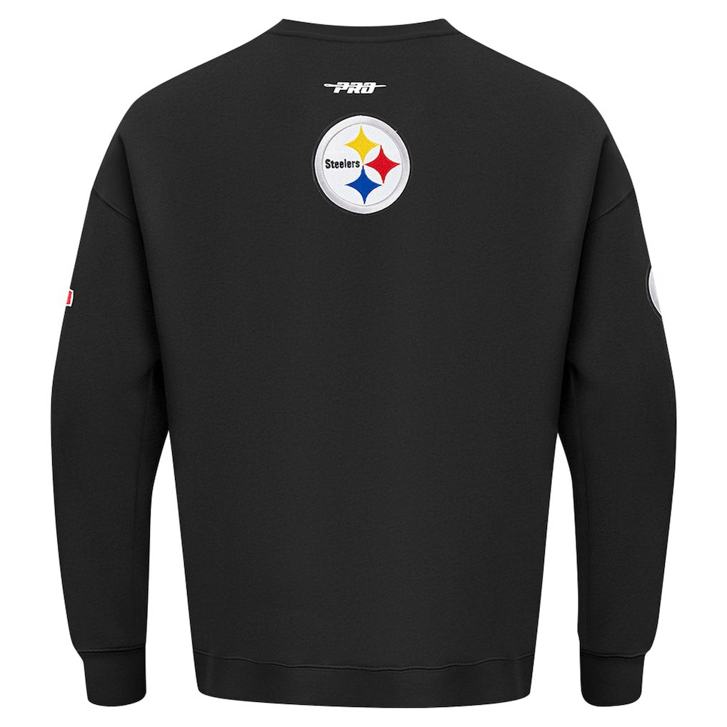 Pittsburgh Steelers Pro Standard Turn It Up Drop Shoulder Pullover Sweatshirt - Black on sale