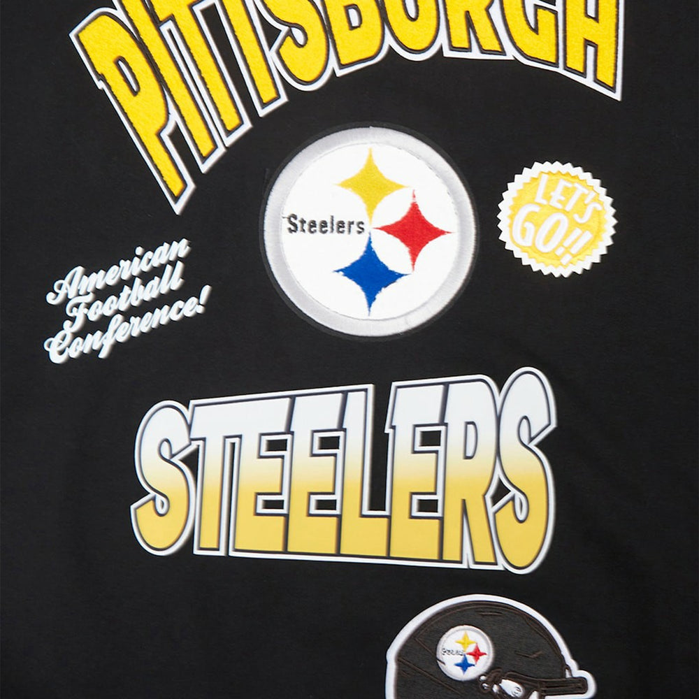 Pittsburgh Steelers Pro Standard Turn It Up Drop Shoulder Pullover Sweatshirt - Black on sale