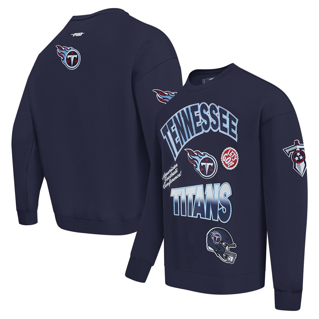 Tennessee Titans Pro Standard Turn It Up Drop Shoulder Pullover Sweatshirt - Navy cheap