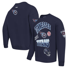 Tennessee Titans Pro Standard Turn It Up Drop Shoulder Pullover Sweatshirt - Navy cheap