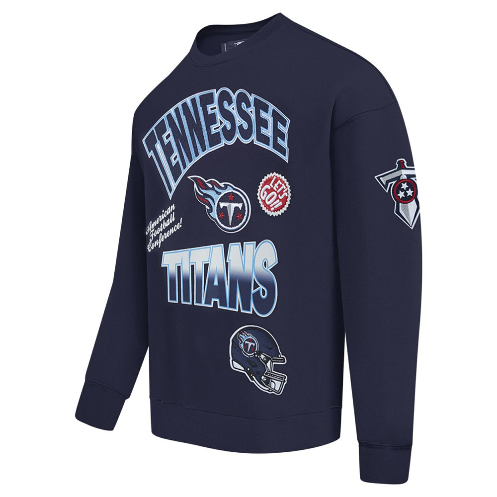 Tennessee Titans Pro Standard Turn It Up Drop Shoulder Pullover Sweatshirt - Navy cheap