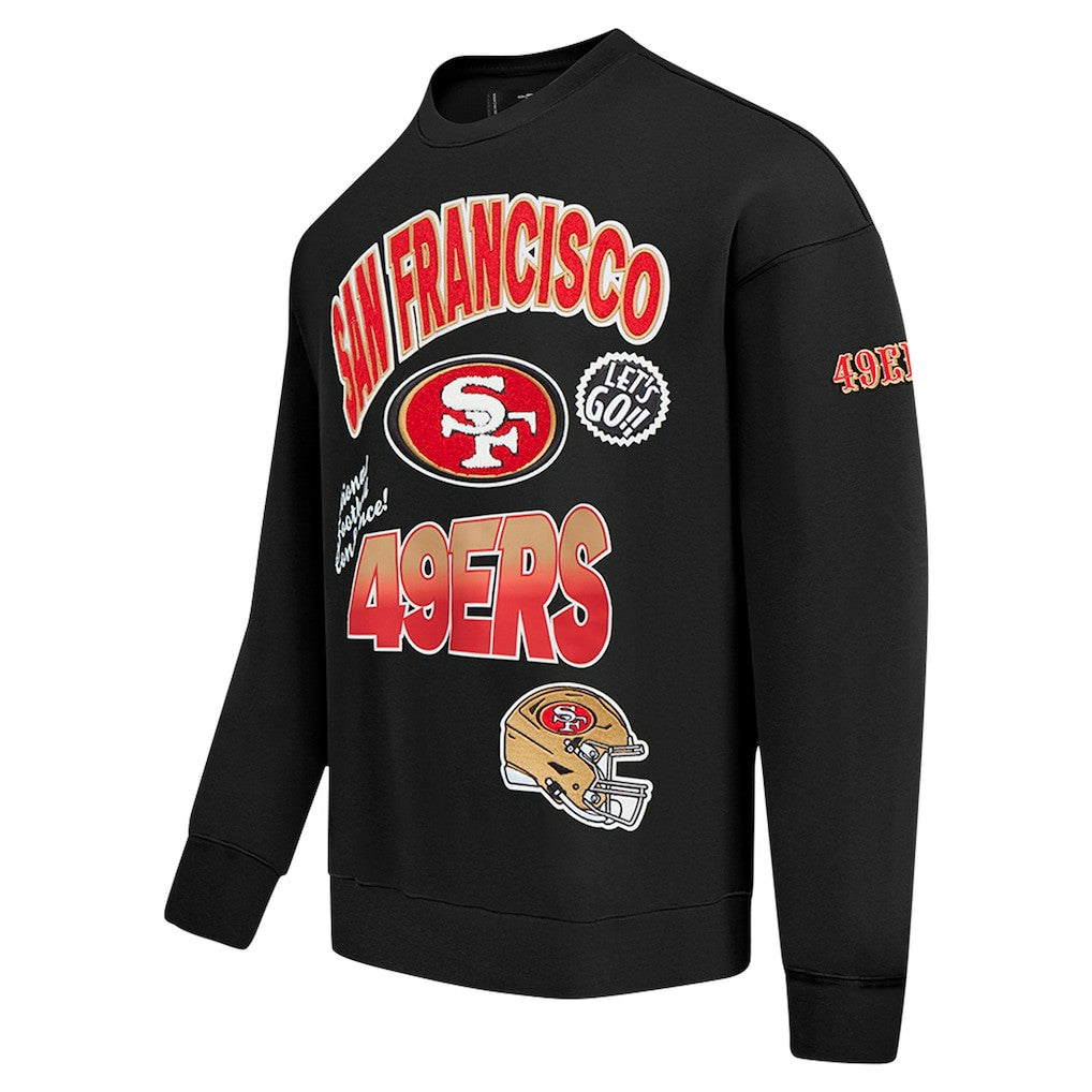San Francisco 49ers Pro Standard Turn It Up Drop Shoulder Pullover Sweatshirt - Black cheap