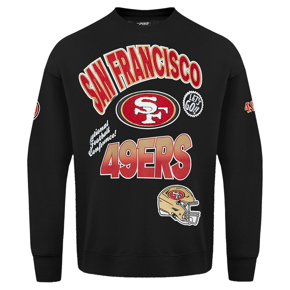 San Francisco 49ers Pro Standard Turn It Up Drop Shoulder Pullover Sweatshirt - Black cheap