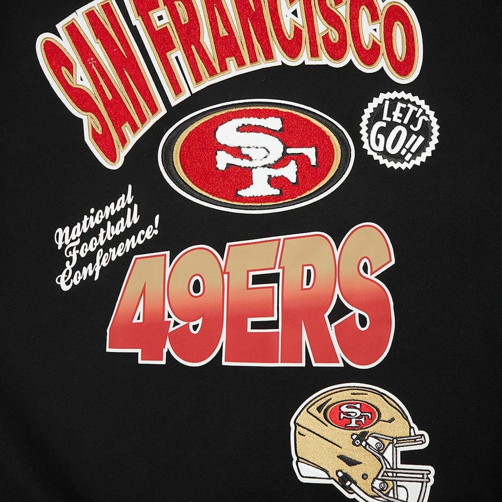 San Francisco 49ers Pro Standard Turn It Up Drop Shoulder Pullover Sweatshirt - Black cheap