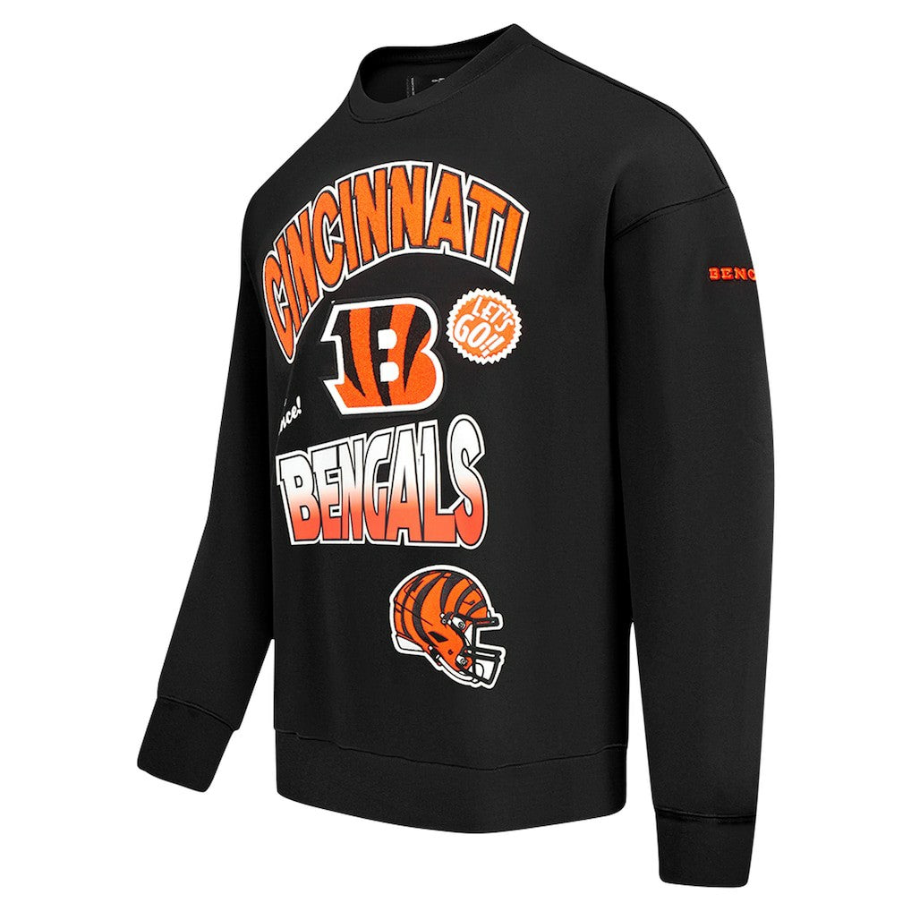 Cincinnati Bengals Pro Standard Turn It Up Drop Shoulder Pullover Sweatshirt - Black for sale