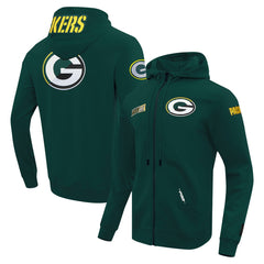 Green Bay Packers Pro Standard Split Logo Double Knit Full-Zip Hoodie - Green sale