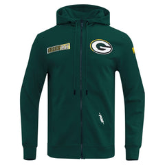 Green Bay Packers Pro Standard Split Logo Double Knit Full-Zip Hoodie - Green sale