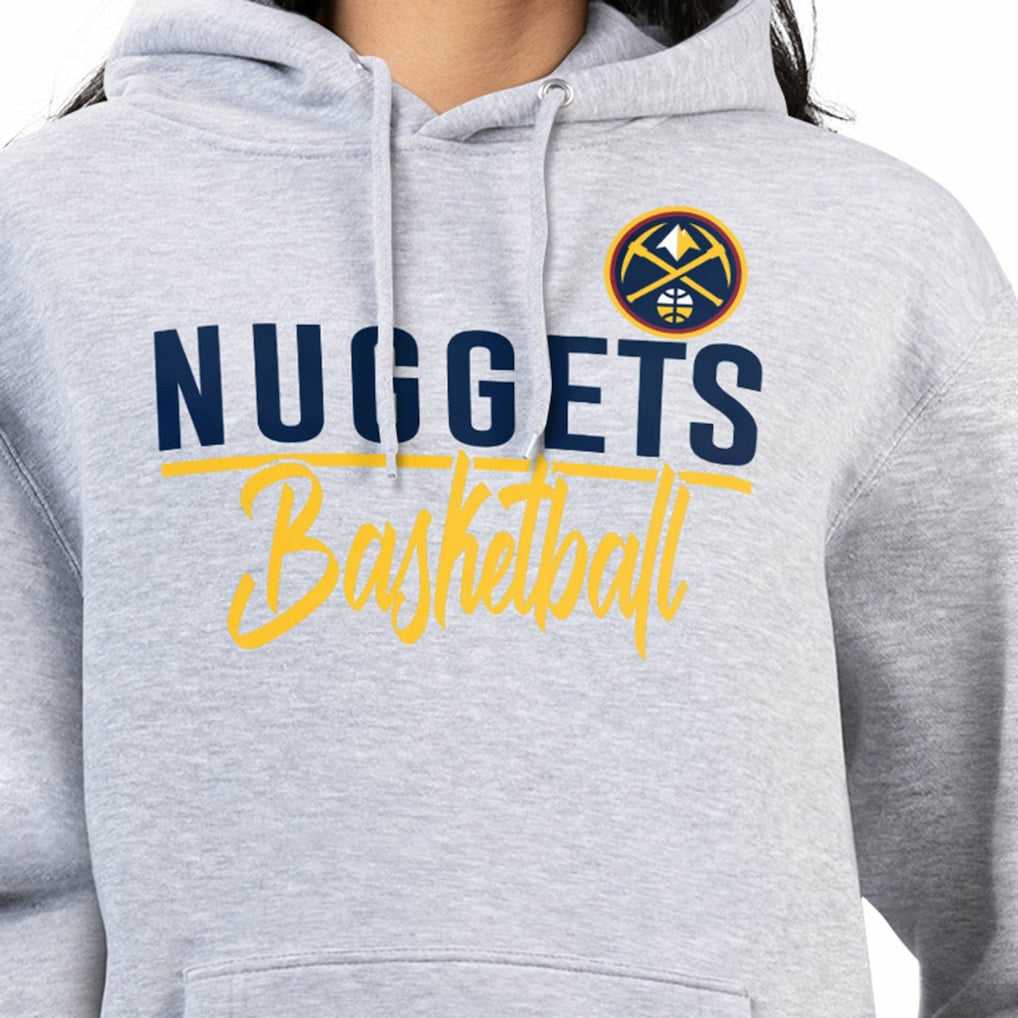 Denver Nuggets G-III 4Her by Carl Banks Women's Graphics Fleece Pullover Hoodie sale - Heather Gray sale