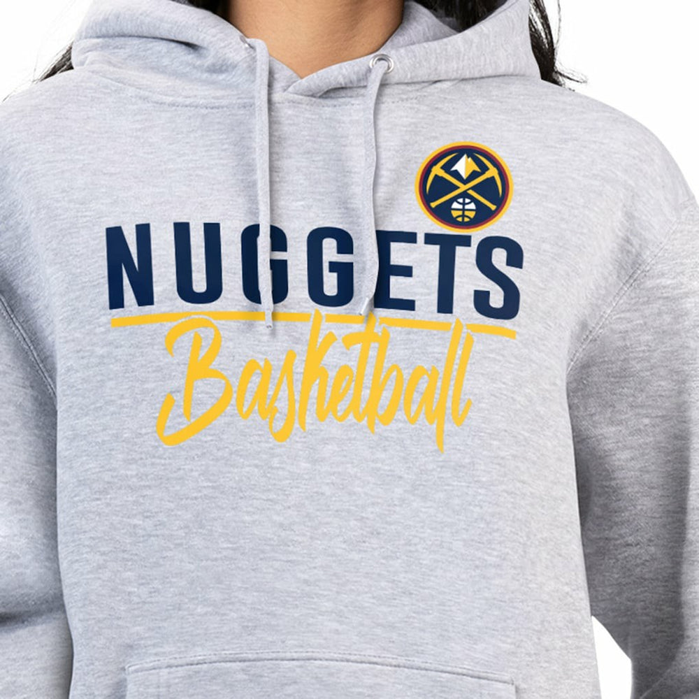 Denver Nuggets G-III 4Her by Carl Banks Women's Graphics Fleece Pullover Hoodie sale - Heather Gray sale