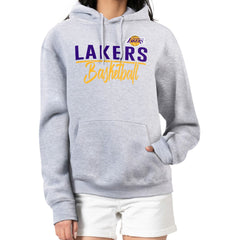 Los Angeles Lakers G-III 4Her by Carl Banks Women's Graphics Fleece Pullover Hoodie - Heather Gray cheap